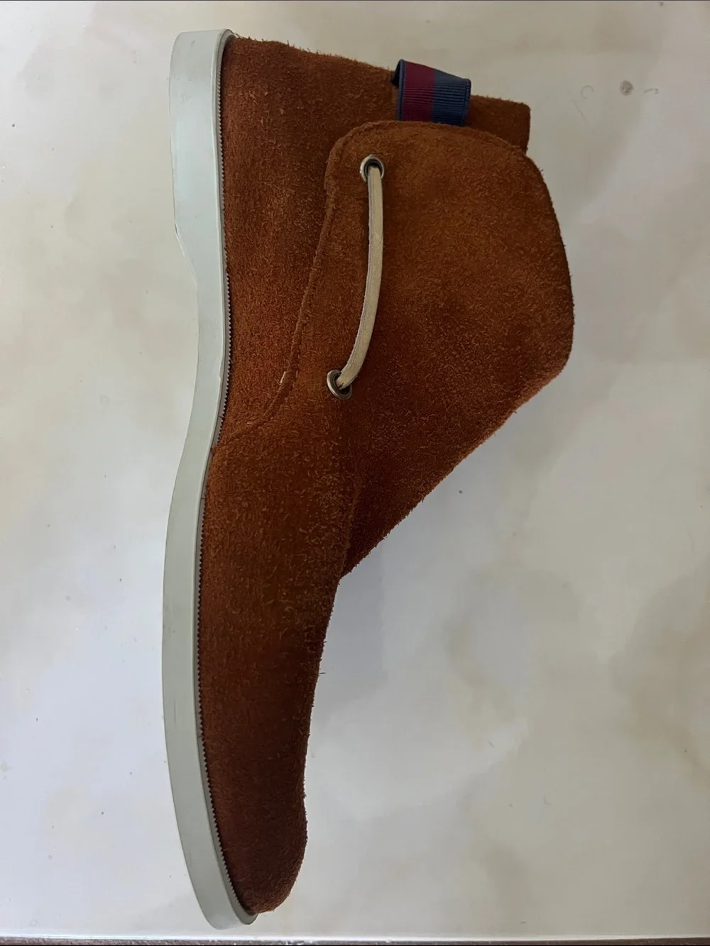 Mens Suede Chelsea Boots in orange